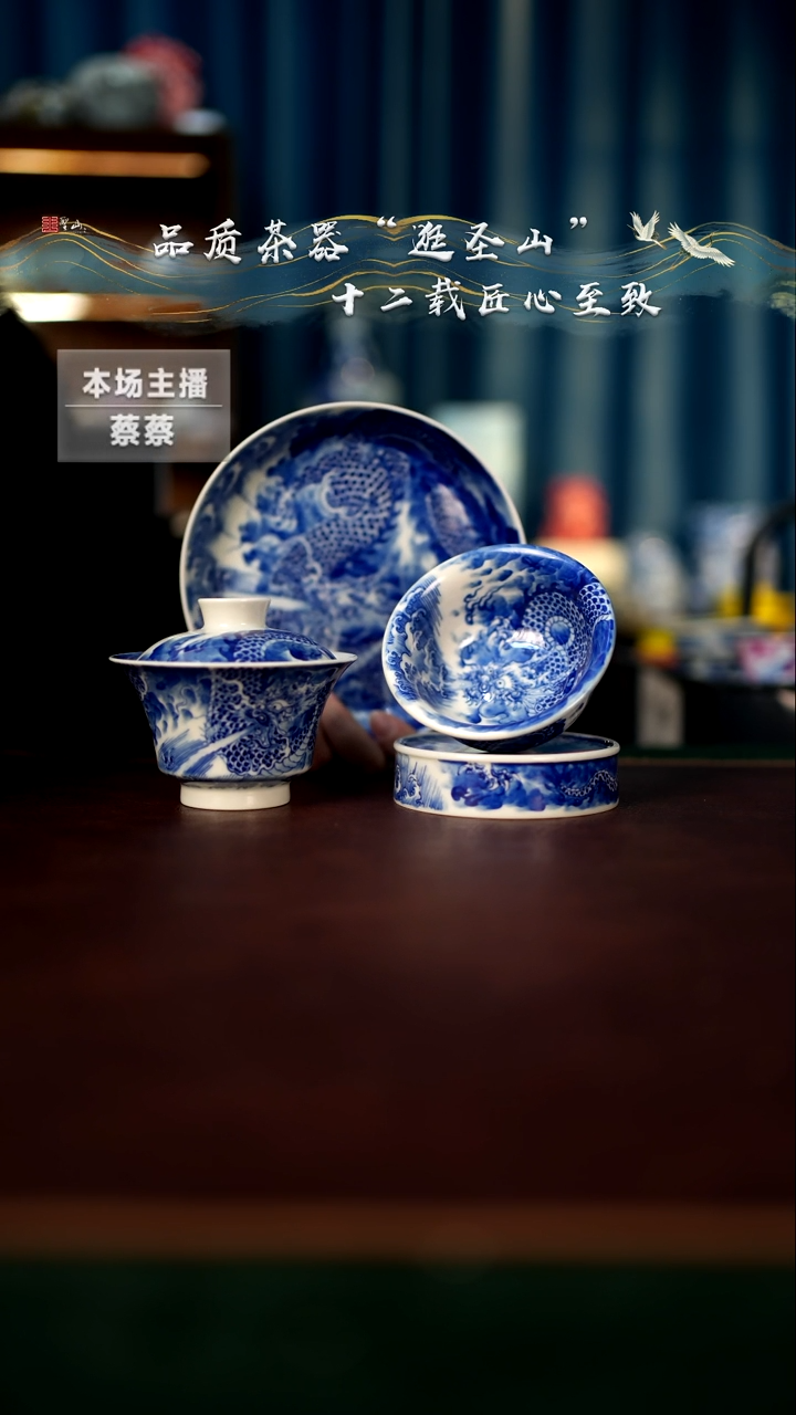 【闪购商品】青花马蹄龙吸水四件套