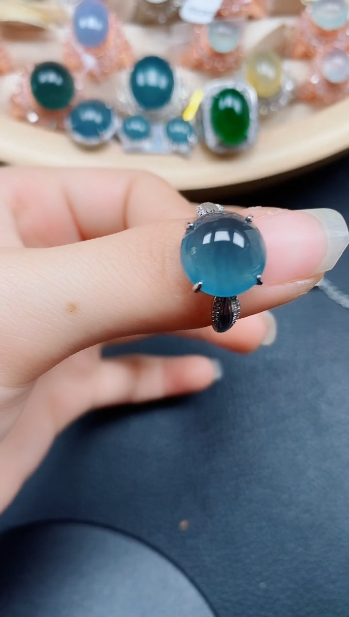 【闪购商品】翡翠戒指银S925镶嵌翡翠