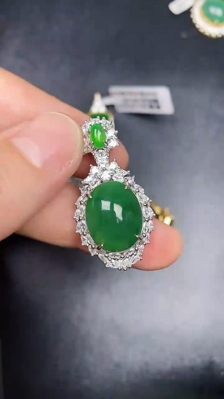 银S925镶嵌戒指翡翠2250