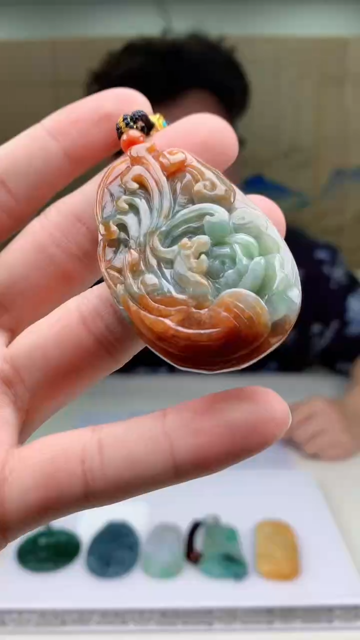 【闪购商品】定制翡翠未镶嵌4688bb-毛货挂件9