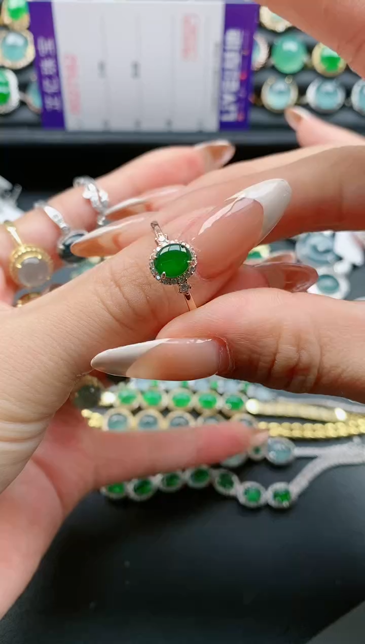 【闪购商品】翡翠戒指银S925镶嵌1111111