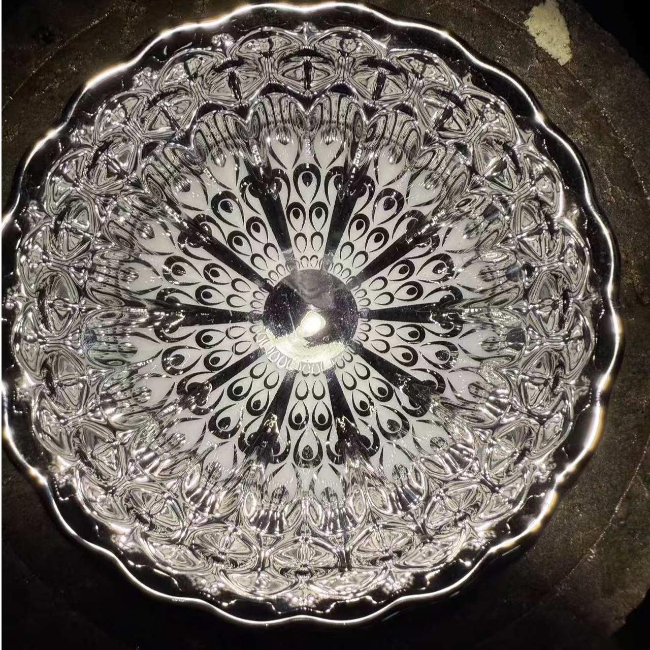 纯手工茶杯  银孔雀 主人杯