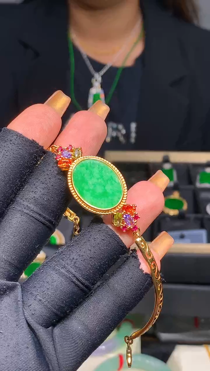 【闪购商品】定制翡翠银S925镶嵌31定制翡翠-多样性发货（发其一）