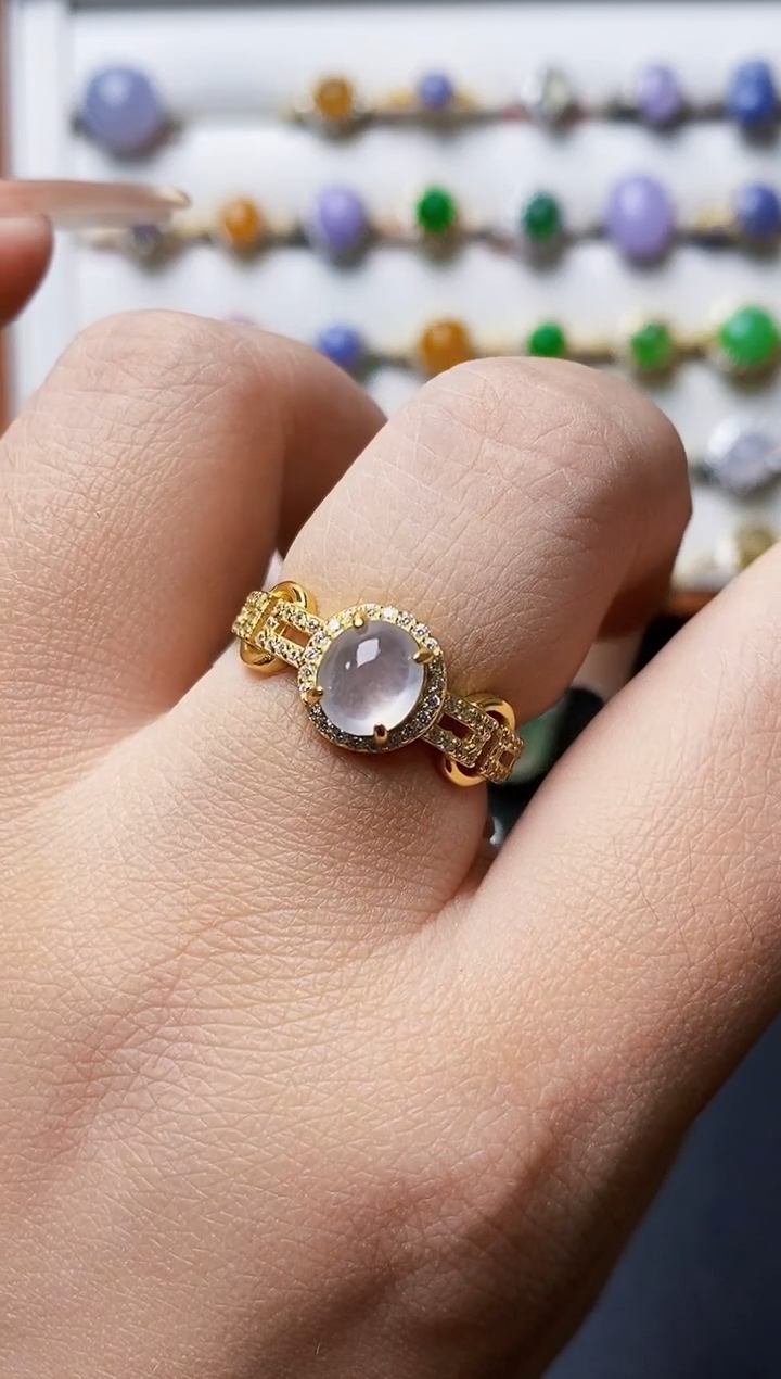 银S925镶嵌戒指翡翠1085