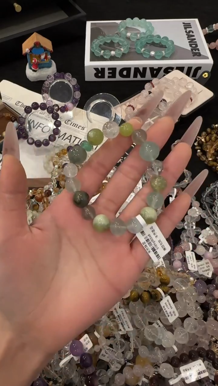 未镶嵌手链水晶岫玉多宝f108