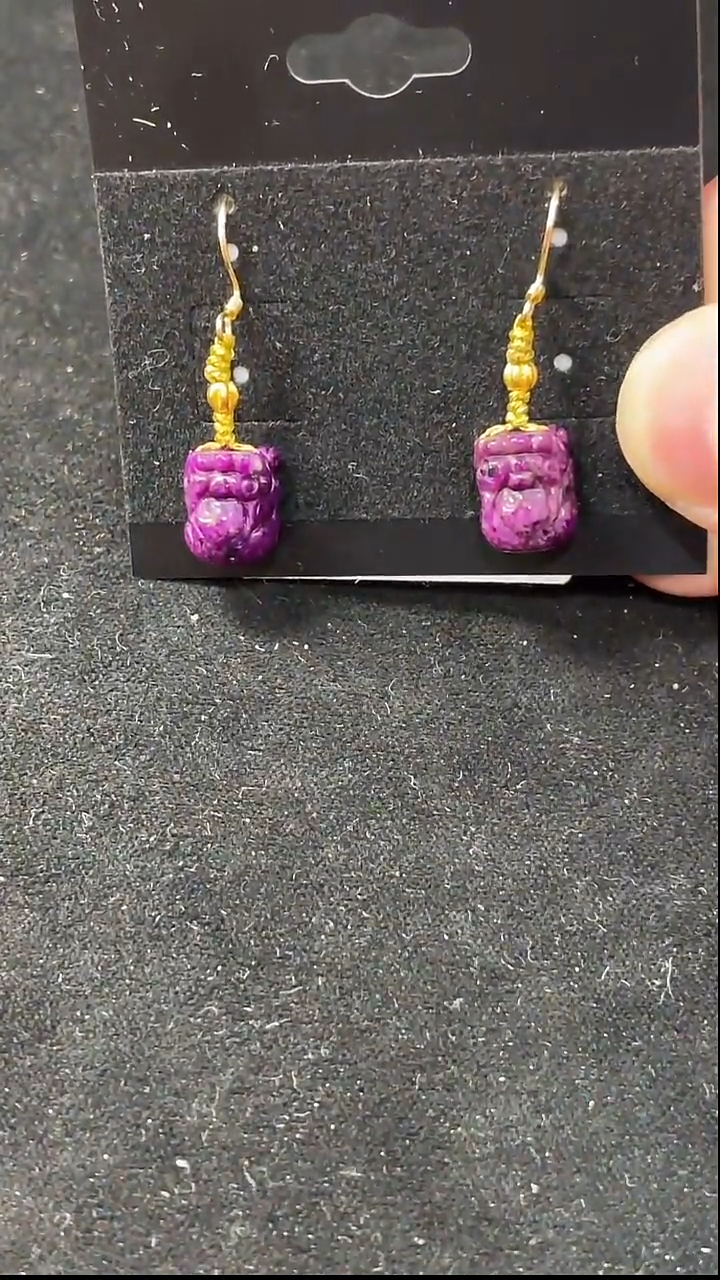 苏纪石（舒俱来）未镶嵌耳饰k金南非老矿舒俱来