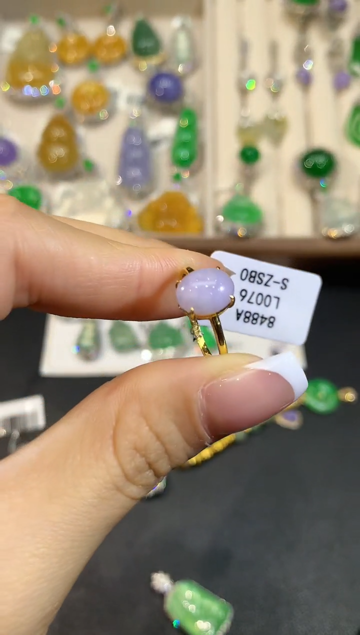 【闪购商品】翡翠戒指18K金镶嵌L0076