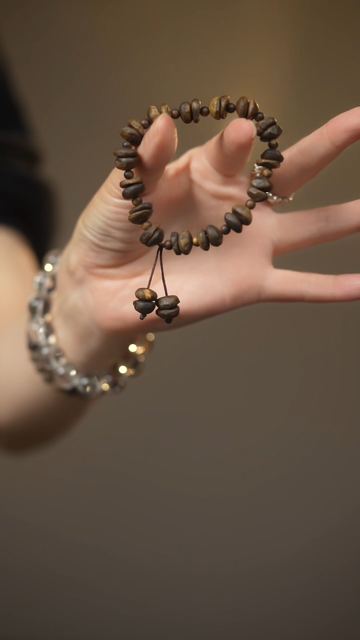 【闪购商品】沉香手串「咖啡豆」沉水随型沉香海南绿奇楠单圈随型