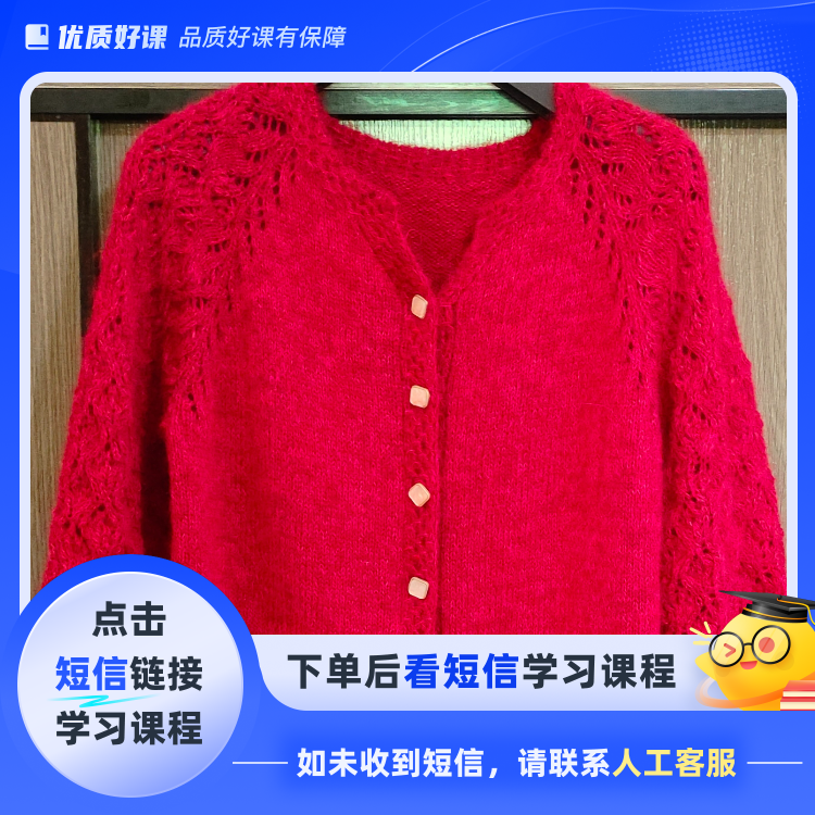 紫叶款开衫视频教程(点击短信链接学习课程)