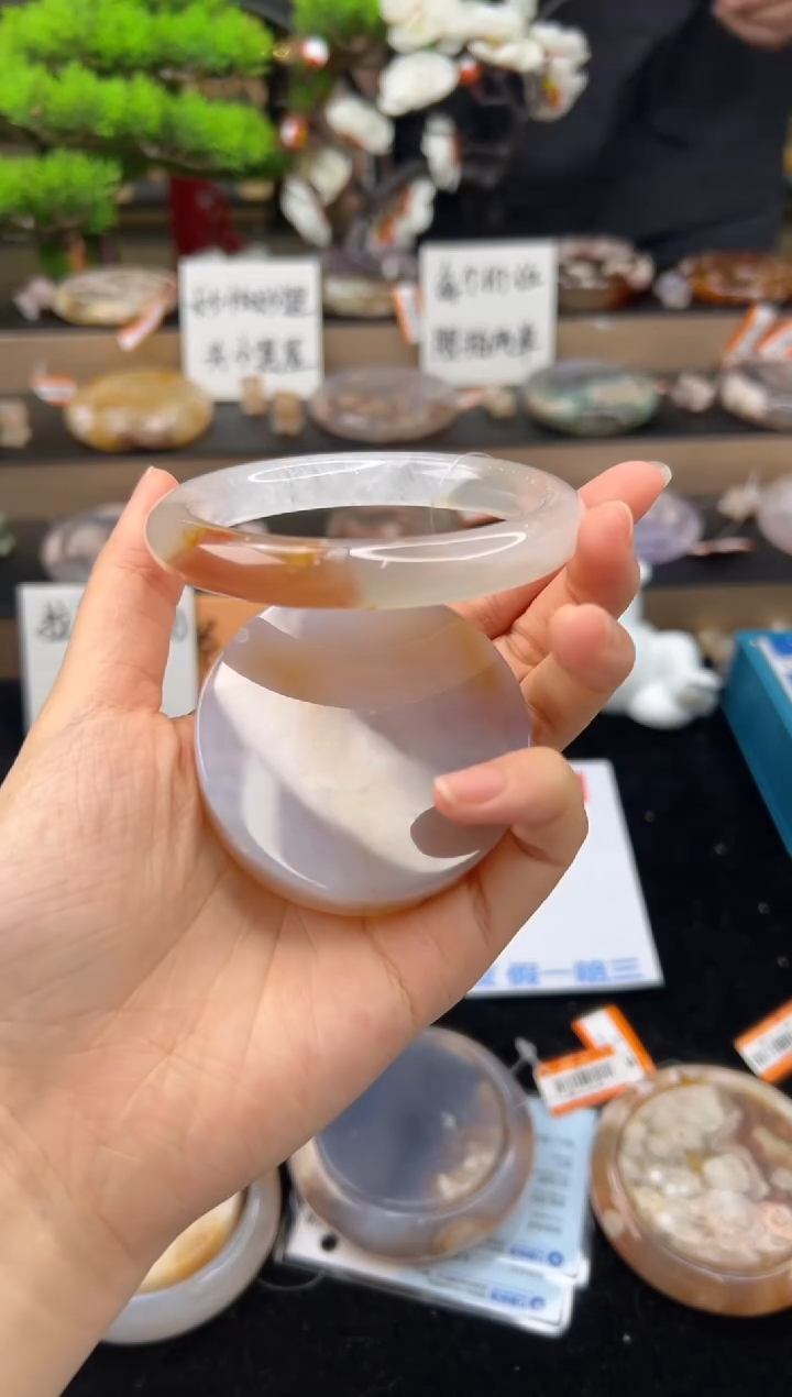 【闪购商品】石英质玉未镶嵌手镯57圈口（赠送镯心）11152