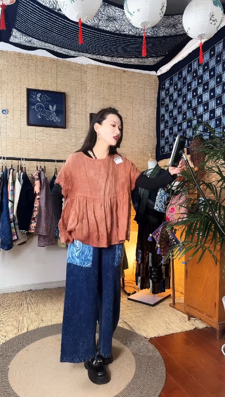 【闪购商品】设计师款柿染红短袖