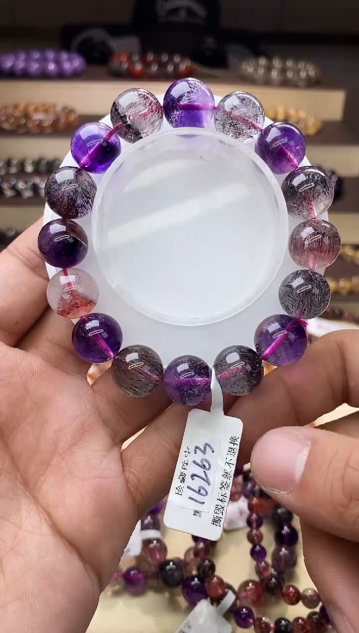 【闪购商品】水晶手链未镶嵌黑加仑超七单圈13m+