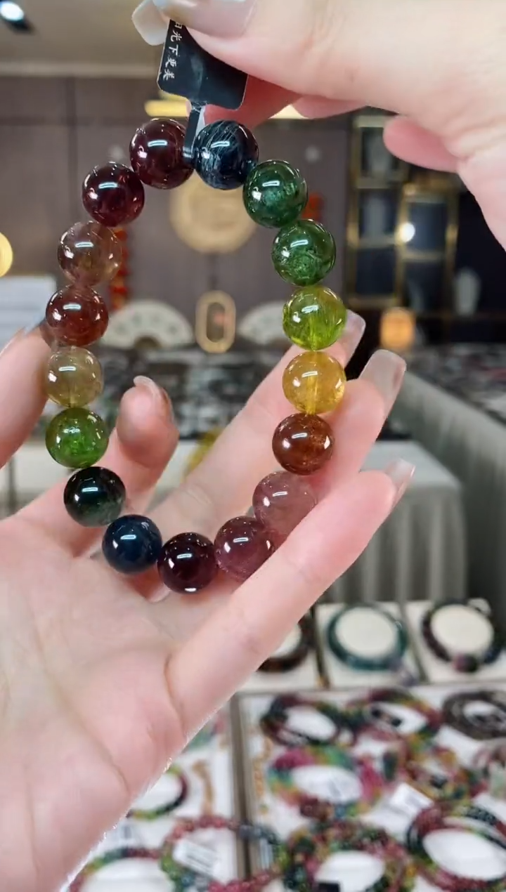 【闪购商品】碧玺单圈手串12mm+未镶嵌一物一证dan