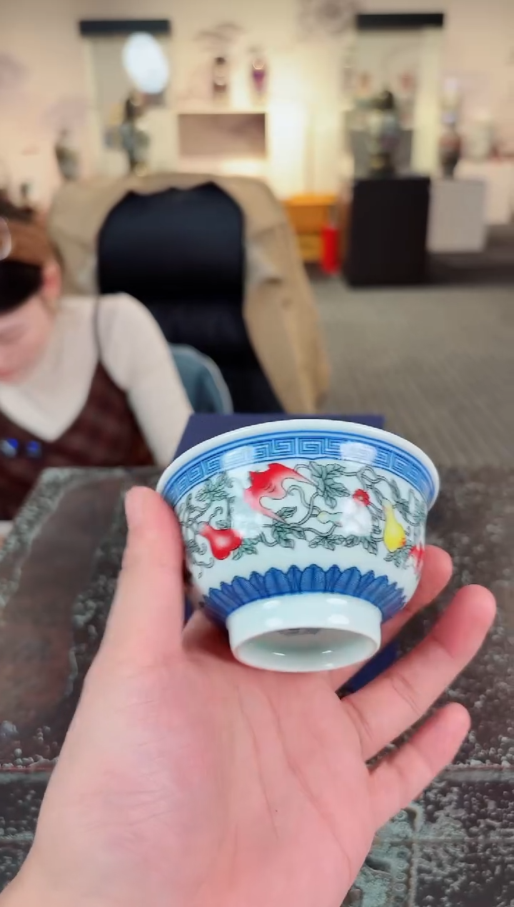 碗景德镇陶瓷福禄茶碗