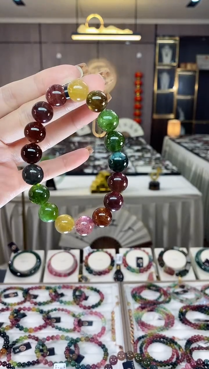 【闪购商品】碧玺单圈手串12mm+未镶嵌一物一证dan