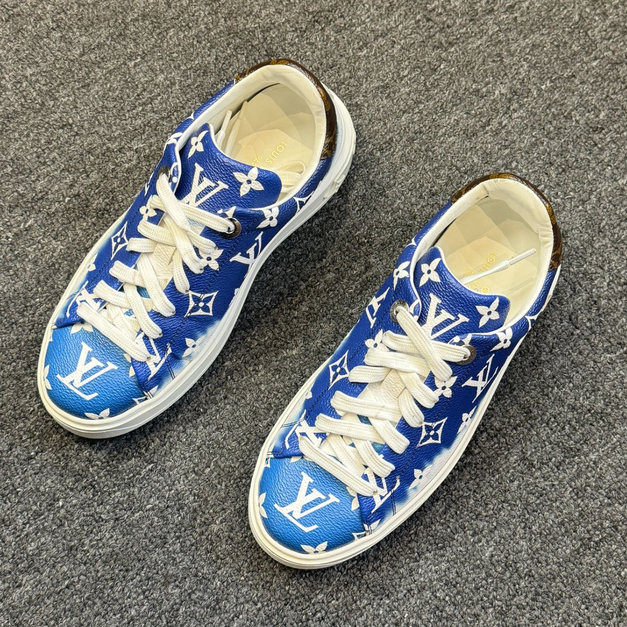 LouisVuitton/路易威登Time Out 蓝色水染印花板鞋 36码/2629