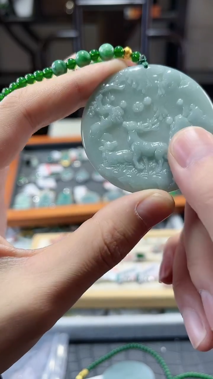 颈饰未镶嵌翡翠翡翠一路有你吊坠