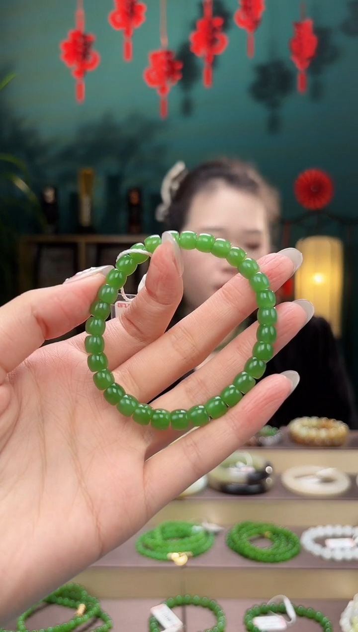 【闪购商品】和田玉手串未镶嵌卡7直切手串