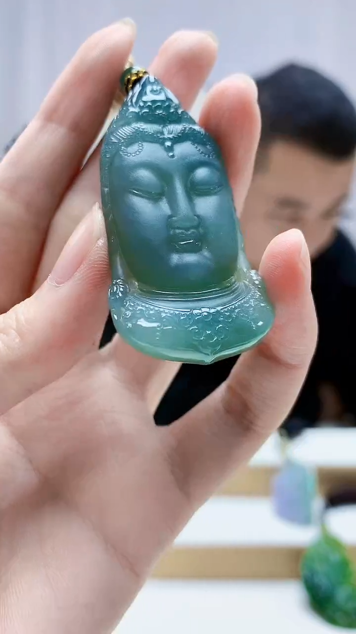 未镶嵌定制翡翠4898zm-毛货挂件佛头119