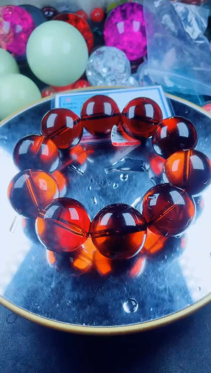 菱锰矿未镶嵌手串火星血陨晶手串卡30