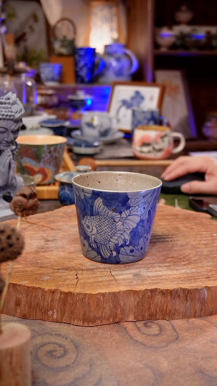 杯子金鱼手工手绘手工手绘