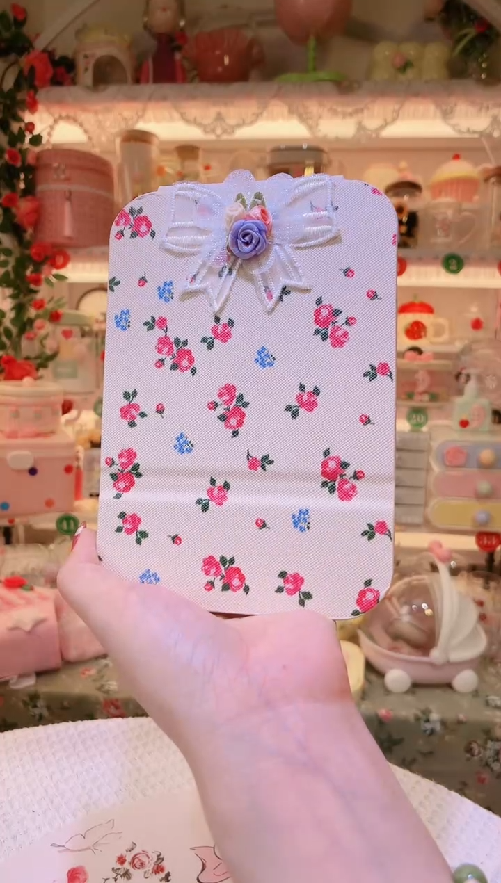 玫瑰花折叠镜小——手工制作品质好！