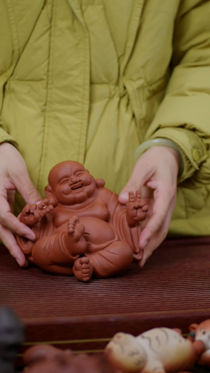 【闪购商品】紫砂茶宠红清水 开心佛