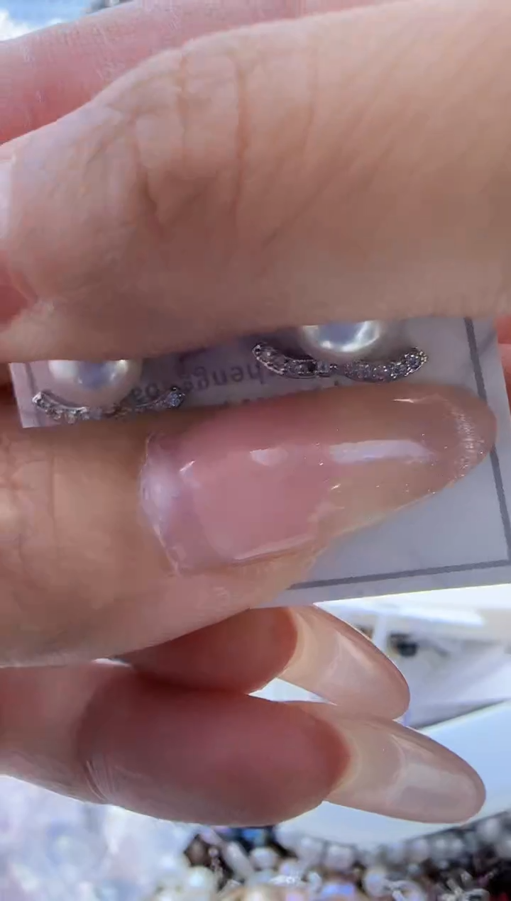 【闪购商品】淡水珍珠耳钉银S925镶嵌206