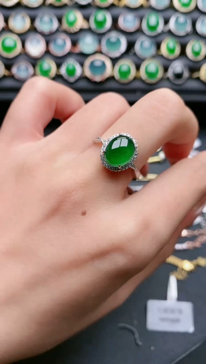 【闪购商品】翡翠戒指银S925镶嵌111111