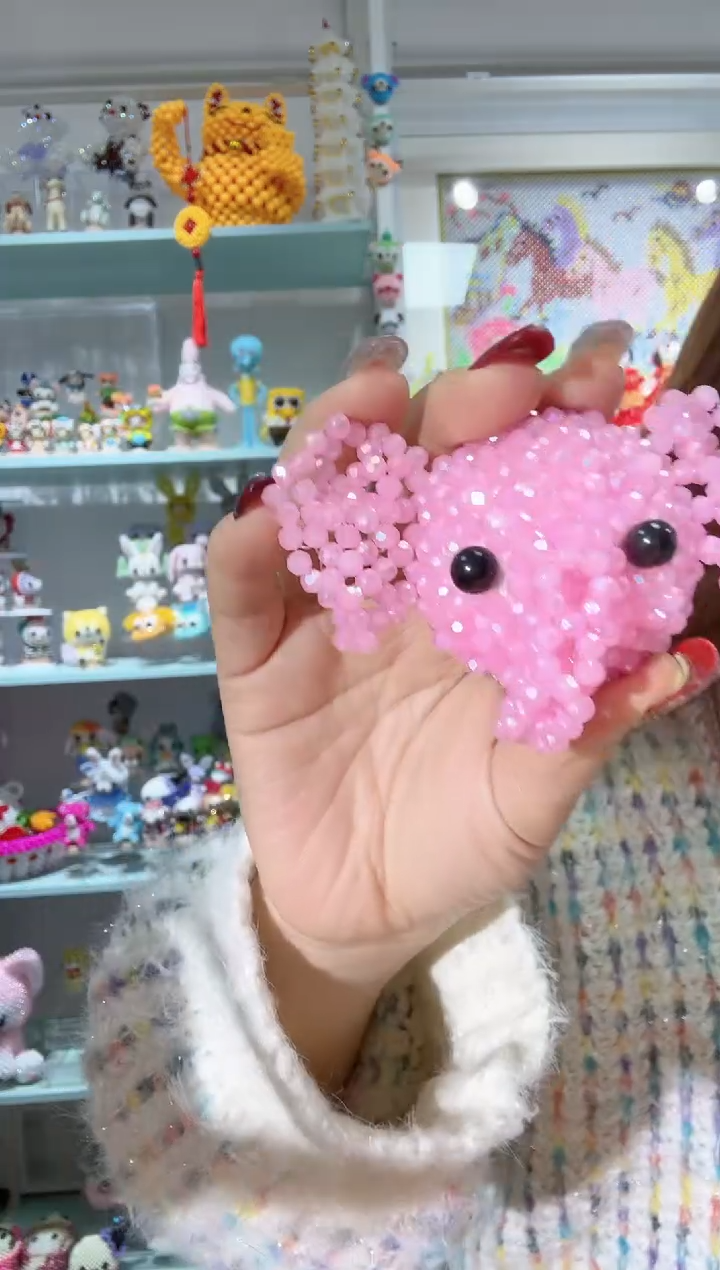 玻璃29102卡4水晶冰箱贴材料包1套AB粉玉大象