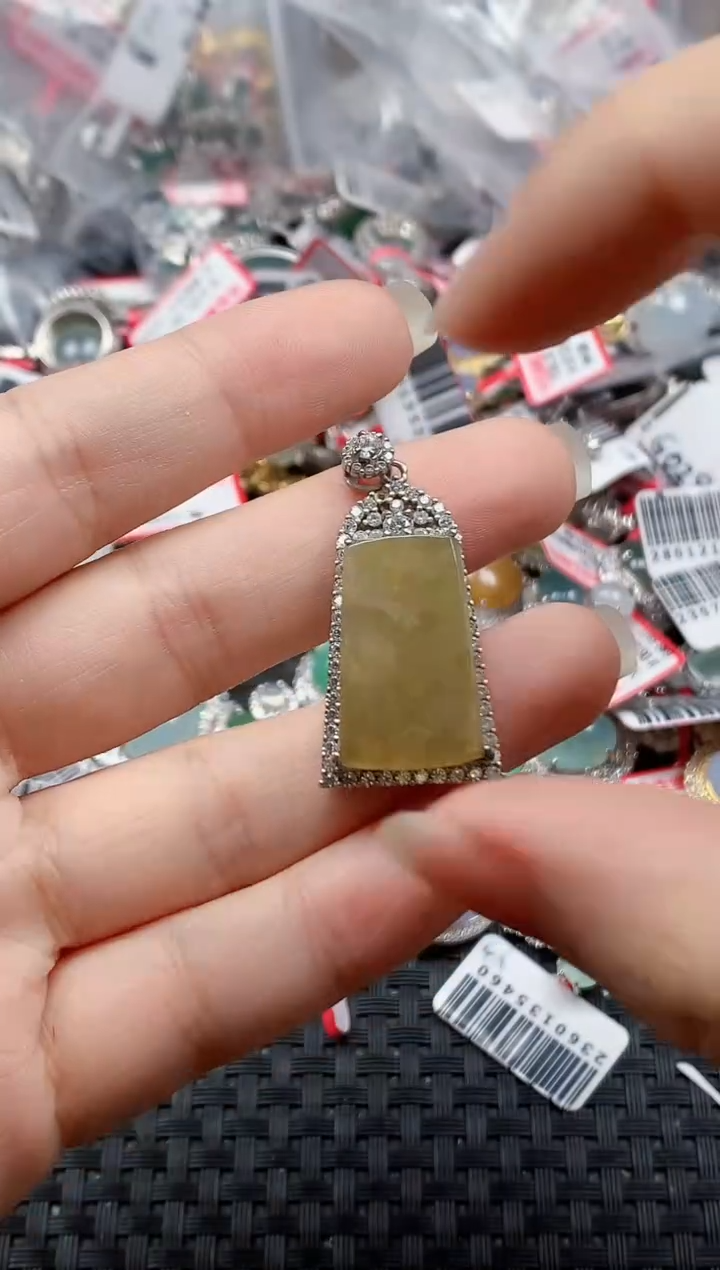 银S925镶嵌戒指翡翠天然A货缅甸翡翠