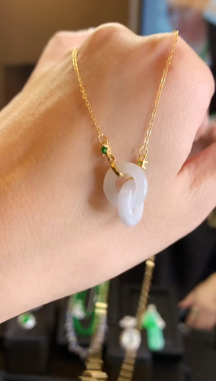 【闪购商品】翡翠套链未镶嵌甜甜圈