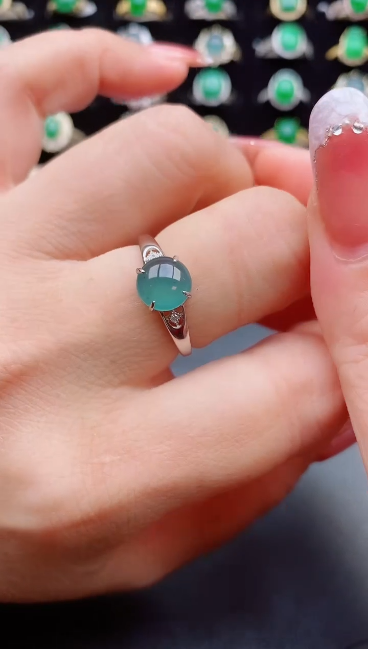 【闪购商品】翡翠戒指银S925镶嵌508050