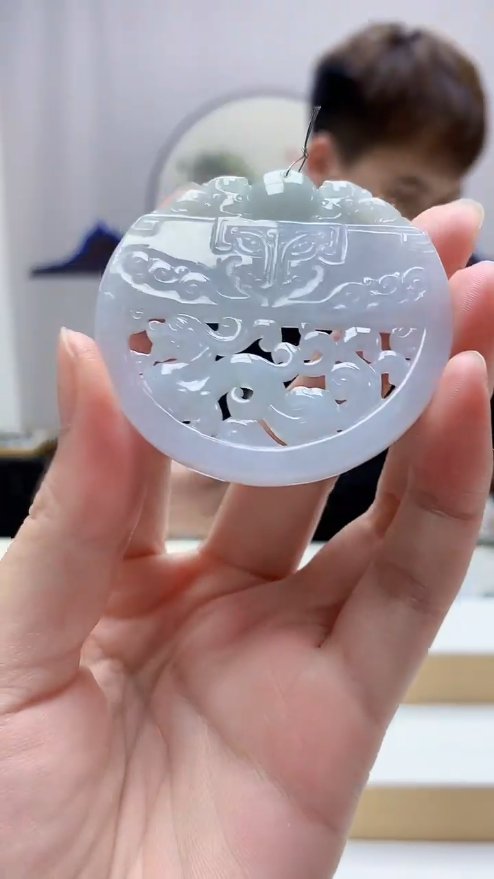 未镶嵌定制翡翠4868zm-毛货挂件61仿古牌