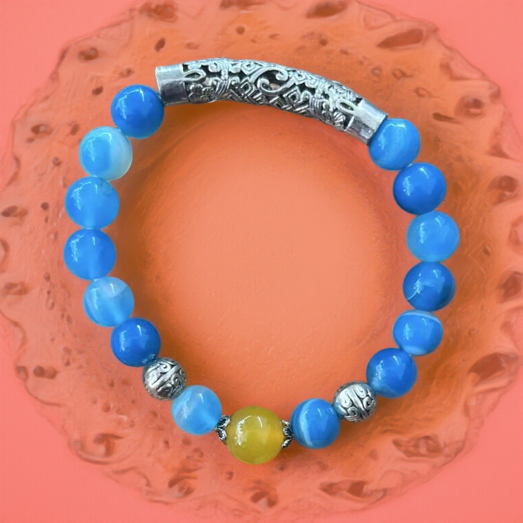 通用民族风手链灰月光手工玉手串复古手绳配饰金手串