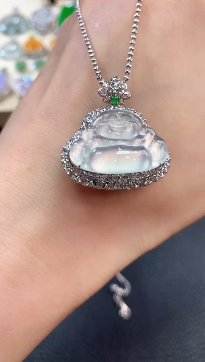 【闪购商品】翡翠吊坠(不含链)18K金镶嵌m45       