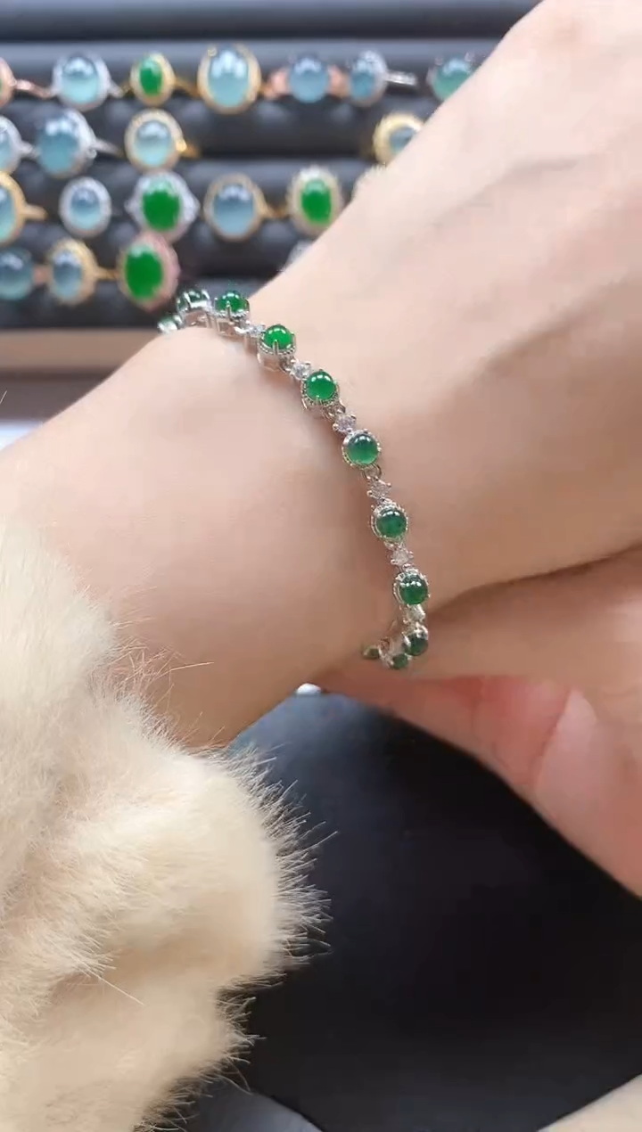 银S925镶嵌戒指翡翠51511