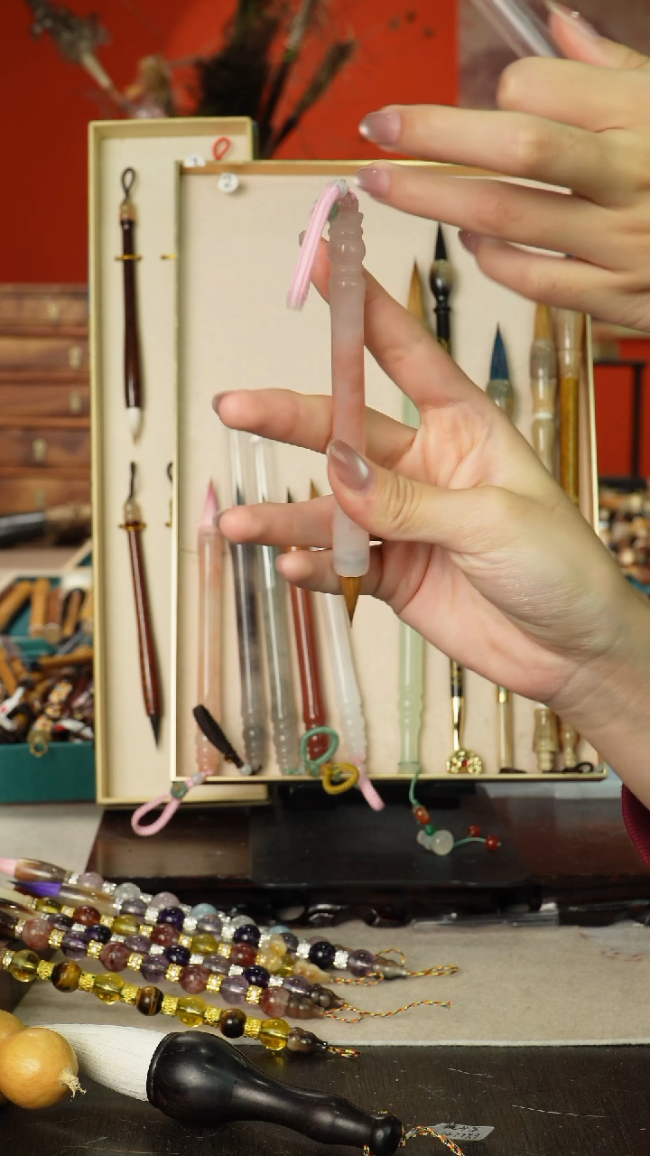 68号闪孤品高货毛笔链接 清水试笔 蘸墨不退