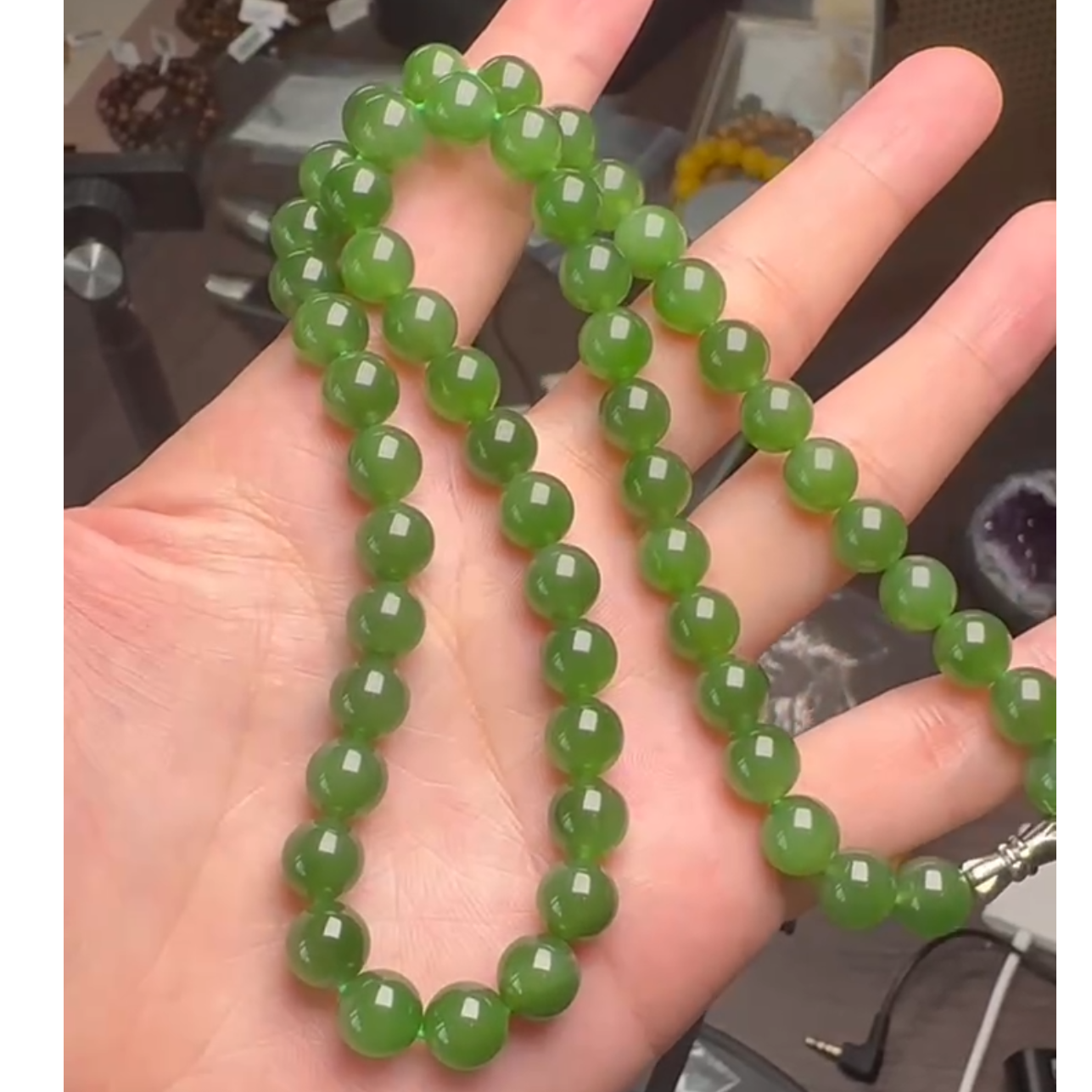 碧玉圆珠项链约8mm
