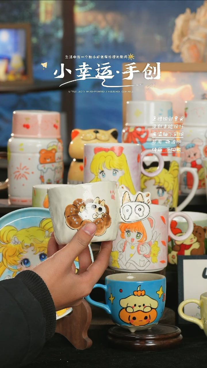【闪购商品】小幸运纯手工手绘陶瓷