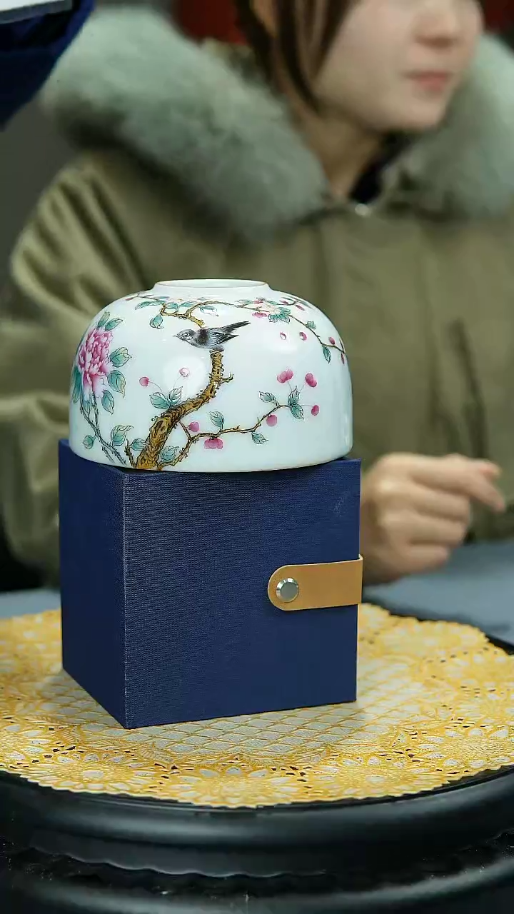 【闪购商品】官窑瓷画院354官窑瓷画院花鸟太白樽