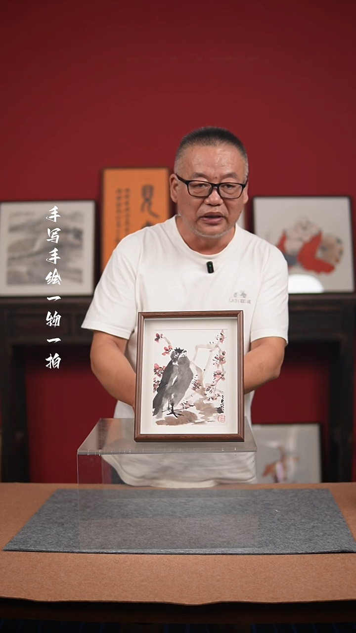 国画手绘-10寸摆台花鸟