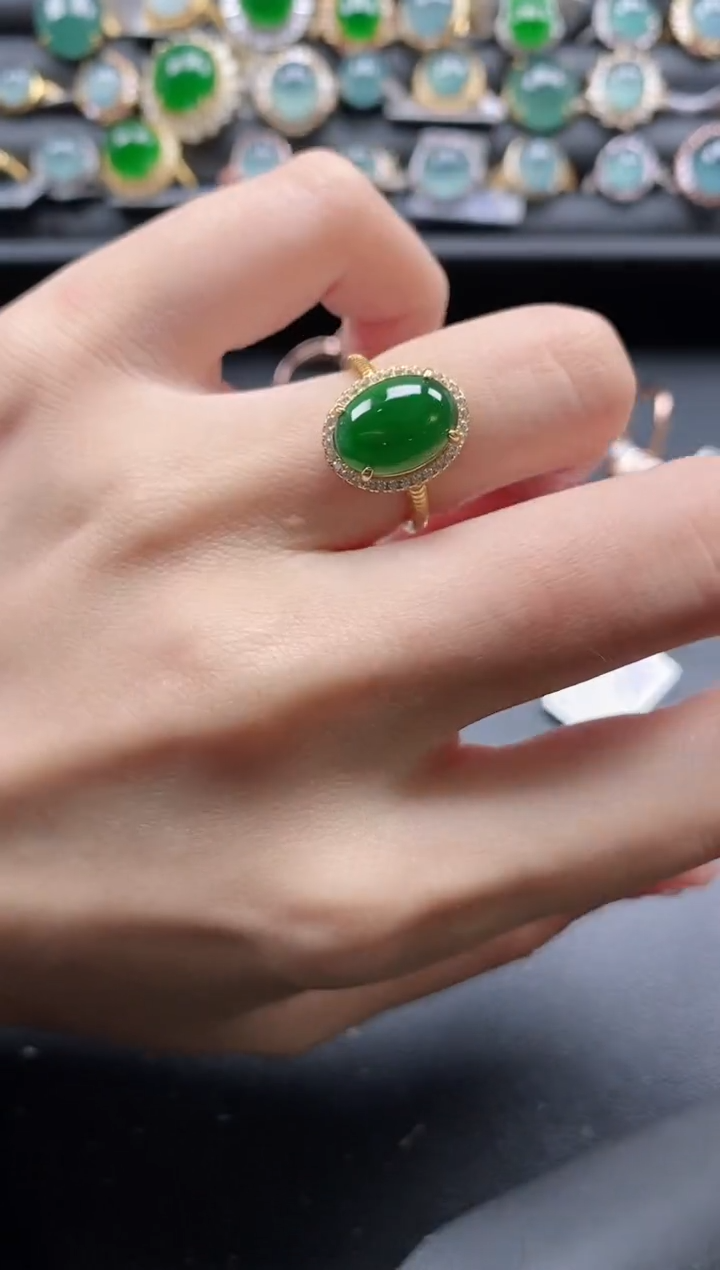 【闪购商品】翡翠戒指银S925镶嵌11111
