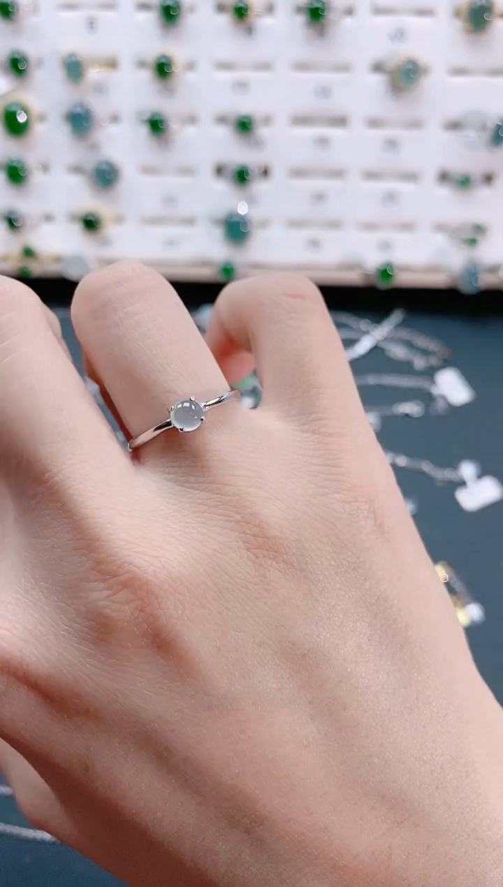 【闪购商品】翡翠戒指银S925镶嵌天然翡翠