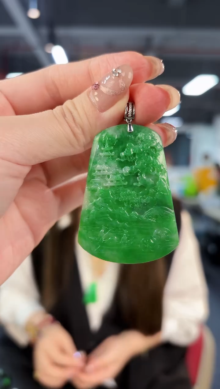 【闪购商品】翡翠颈饰18K金镶嵌缅料A货/支持复检/一件