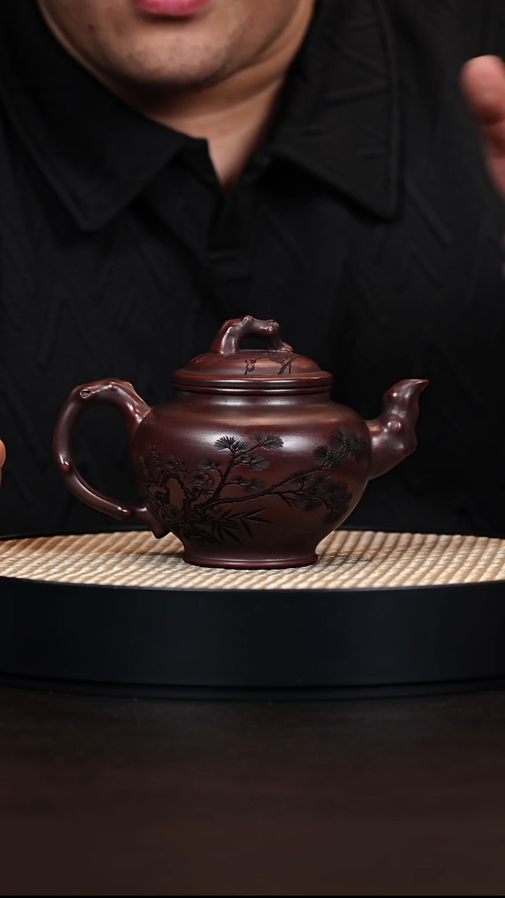 茶杯紫砂古乌泥报春