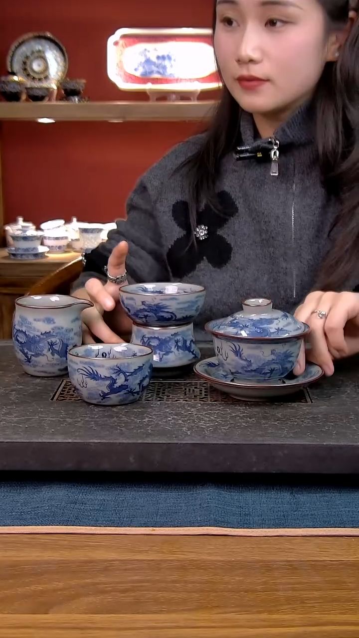 阿**?简装家用款4件套 老陶泥开片纹陶瓷茶具