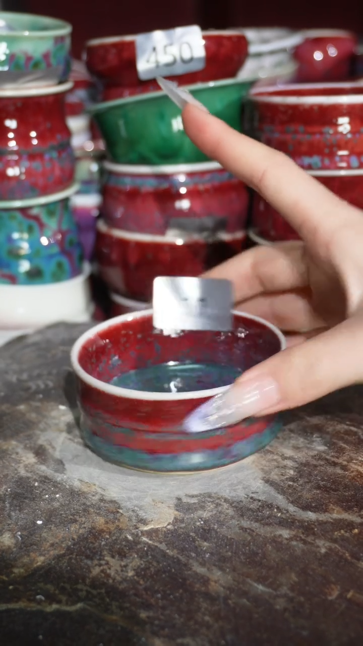 摆件陶精品窑变钧瓷茶器