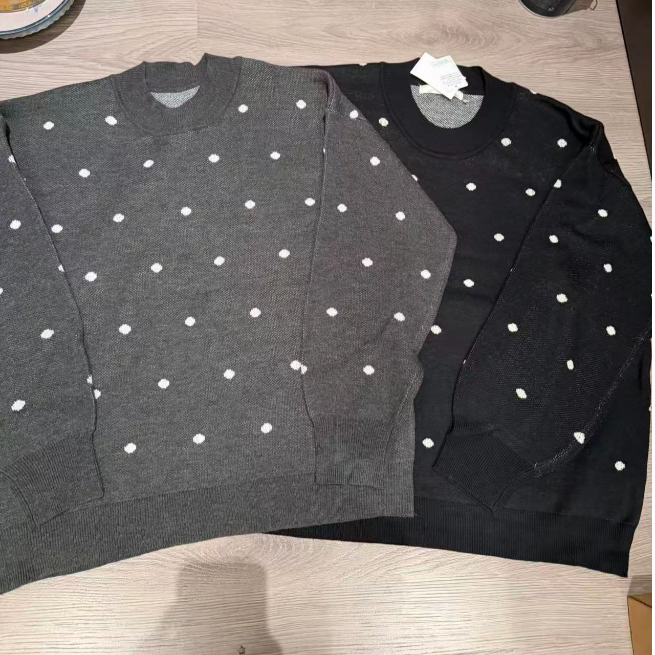 25557 斑点毛衣女复古