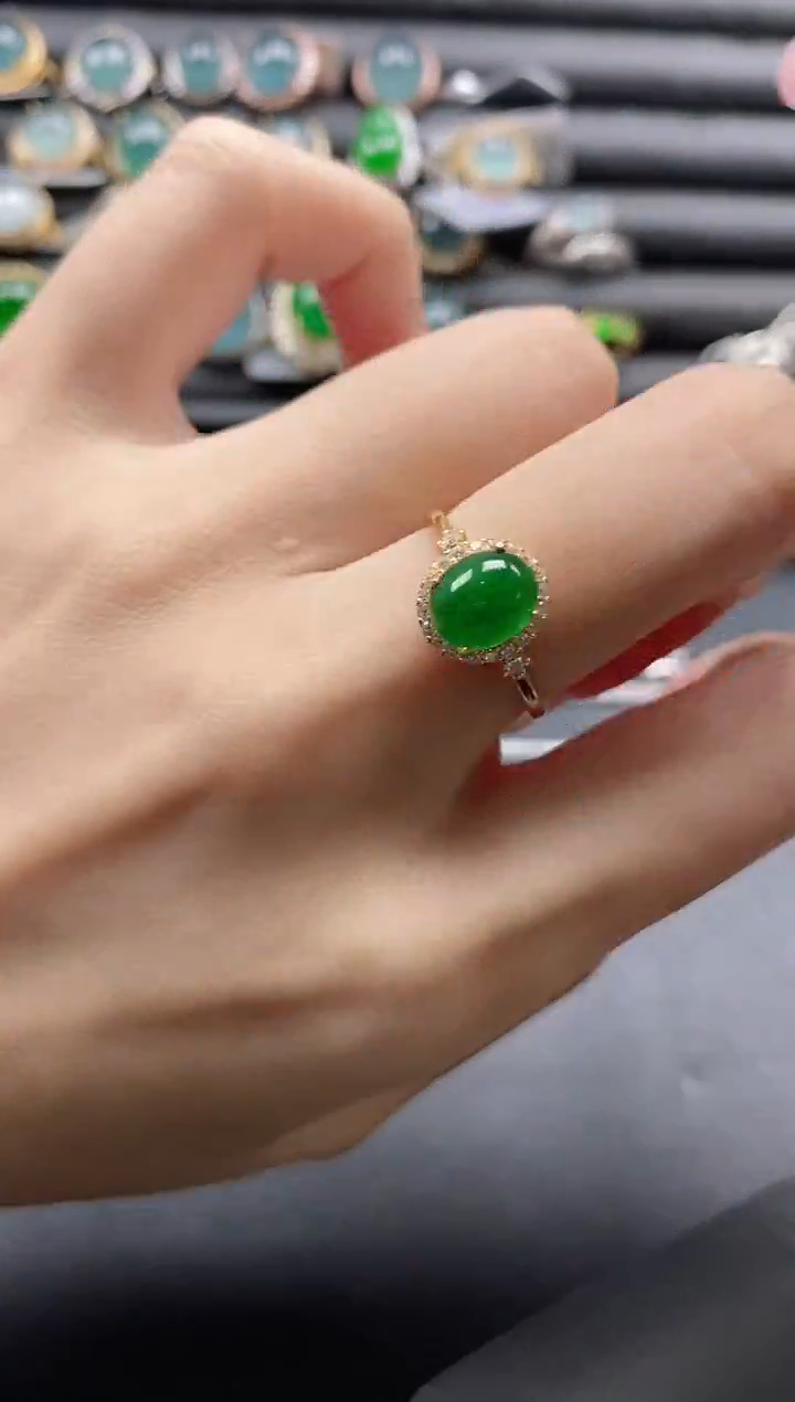 【闪购商品】翡翠戒指银S925镶嵌1111